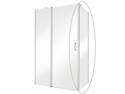 Besco Exo-CH pevný boční díl, chrom Rozměr sprch.dveří: 90cm, PCH-90-190C