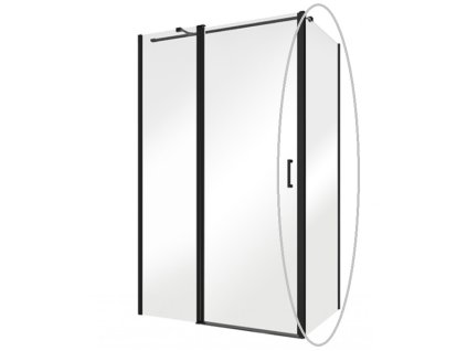 Besco Exo-CH pevný boční díl, black Rozměr sprch.dveří: 90cm, PCH-9B-190C