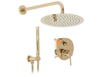 Rea Lungo sprchový set s baterií podomítkový, gold, REA-P4110