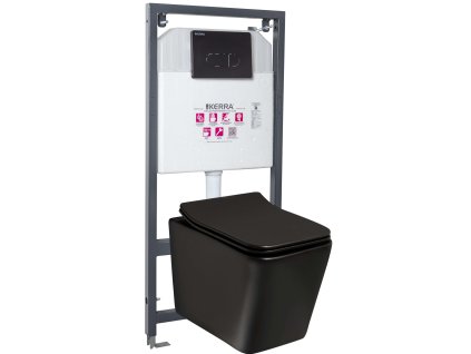 Kerra Tinos/Pacific Black WC závěsný komplet, TIN-PAC-BL
