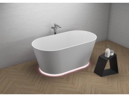 Polimat Ida LED 150x75 volně stojící vana, minerální kompozit, 00301