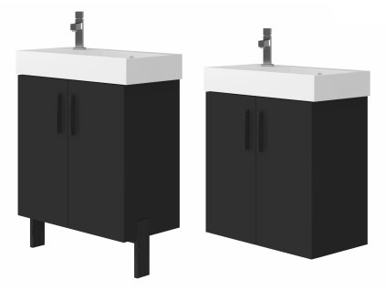 Lavedo Manhy Black 65 koupelnová skříňka s umyvadlem, MH-65B