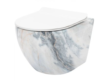 Rea Carlos II rimless WC závěsné se sedátkem, granit shiny, REA-C8012