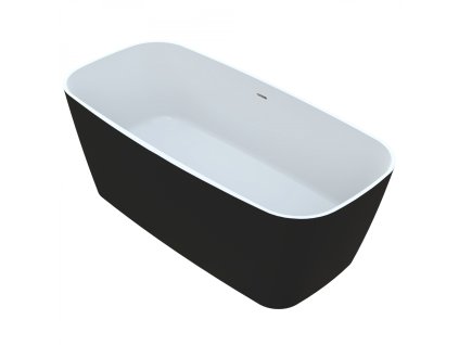 Vayer Volans Black volně stojící vana 151x72 litý mramor, s přepadem, VAY-VOLB2