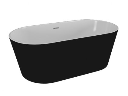 Polimat Uzo volně stojící akrylátová vana 160x80, černý mat, 00337