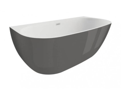 Polimat Risa volně stojící akrylátová vana, grafit Délka vany: 170cm, 00444