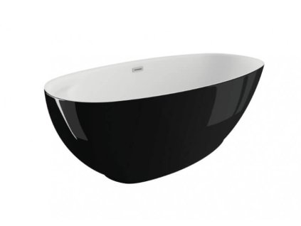 Polimat Kivi volně stojící akrylátová vana 165x75, černý lesk, 00472