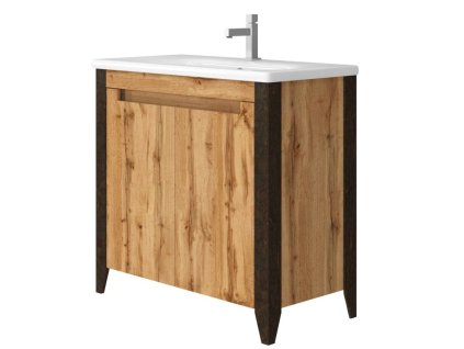 Lavedo Queen 90 Wotan Oak koupelnová skříňka s umyvadlem, QN-90_2