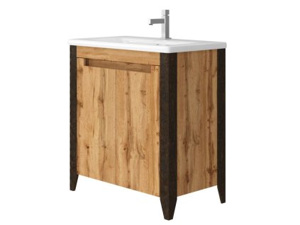 Lavedo Queen 80 Wotan Oak koupelnová skříňka s umyvadlem, QN-80