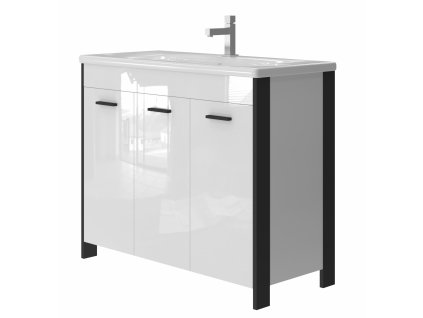 Lavedo Broadway Black 100 koupelnová skříňka s umyvadlem a košem, BRB-100