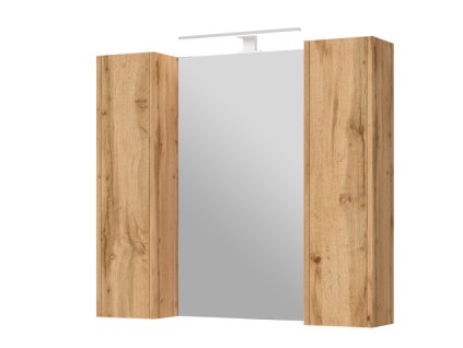 Bronx Wotan Oak 100 – závěsná koupelnová skříňka se zrcadlem a LED osvětlením (chrom 60 cm) | Lavedo by Aplomo, BRXMC-100OW