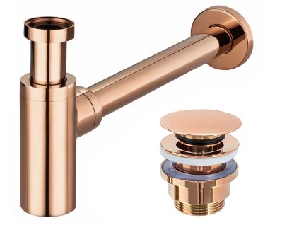 Aplomo umyvadlový sifon univerzální, rose gold, RE-A8541