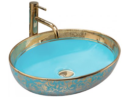 Rea Margot gold umyvadlo na desku, REA-U8709