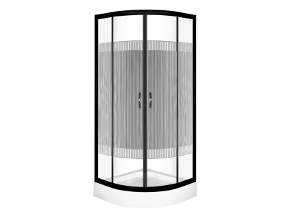 Kerra Xenia čtvrtkruhový sprchový kout s vaničkou, black Rozměr koutu: 80x80cm, 3549_80X