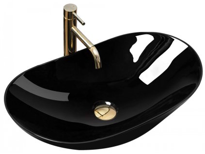 Rea Royal 62 black umyvadlo na desku, lesk, REA-U0445