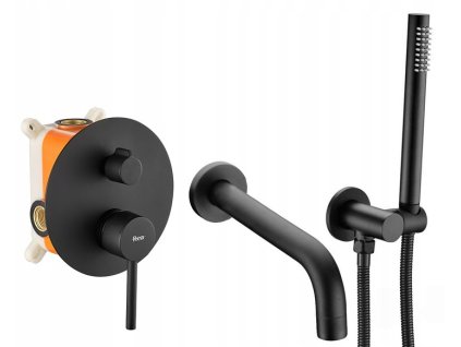 Rea Lungo podomítkový vanový komplet, black, REA-P6300