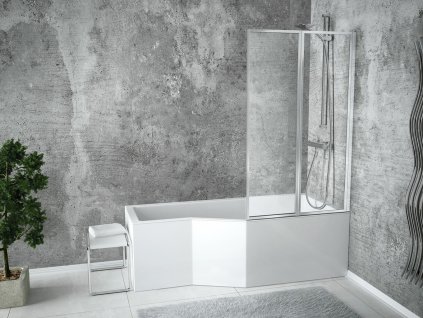 Besco Integra akrylátová vana s dvoudílnou zástěnou Délka vany: 150cm, Orientace: Levá, WAI-150-PL2