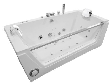 Aplomo Malia 176x85 volně stojící hydromasážní vana, bílá, MO-0054WH