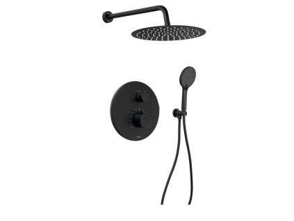 Sapho Podomítkový sprchový set s termostatickou baterií, box, 2 výstupy, černá mat RH396B-01