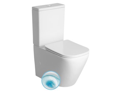 Sapho IMALA WC kombi, Vortex Rimless, spodní/zadní odpad, bílá PC107V