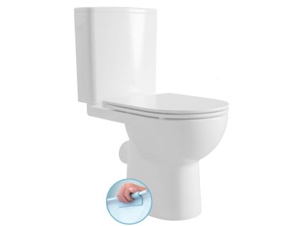 Aqualine TAVON WC kombi, Rimless, zadní odpad, bílá PB106WR