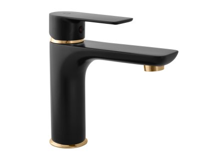 VLTAVA - Umyvadlová baterie bez výpusti, Černá matná/Zlatá VT428.0CMATZ, RAV Slezák