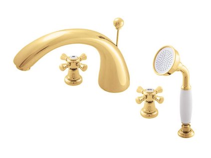MORAVA RETRO - Vanová baterie 5-otvorová, Zlatá lesklá MK369.0SZ, RAV Slezák