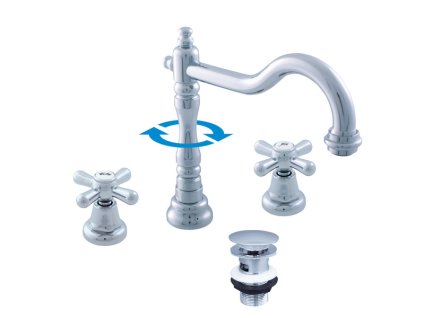 MORAVA RETRO - Umyvadlová baterie s výpustí, Chrom MK132.0, RAV Slezák