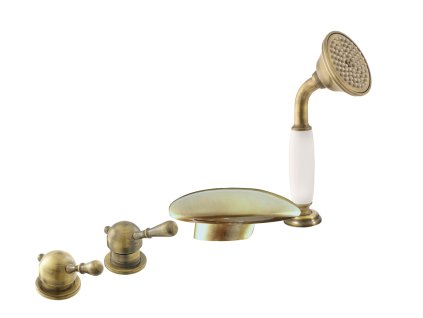 LABE - Vanová baterie 3-otvorová, Stará mosaz (Bronz) L470.0PSM, RAV Slezák