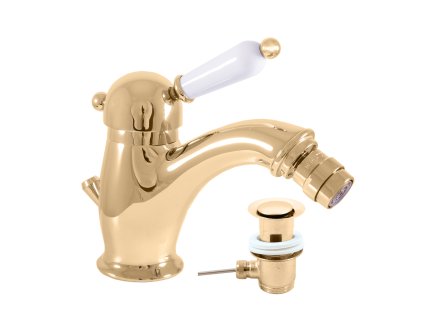 LABE - Bidetová baterie s výpustí, Zlatá - lesklá L545.0KZ, RAV Slezák