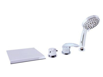 DUNAJ - Vanová baterie 4-otvorová, vodopád, Chrom D474.0P, RAV Slezák