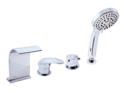 DUNAJ - Vanová baterie 4-otvorová, vodopád, Chrom D467.0P, RAV Slezák