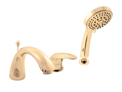 DUNAJ - Vanová baterie 3-otvorová, vodopád, Zlatá lesklá D469.0SZ, RAV Slezák