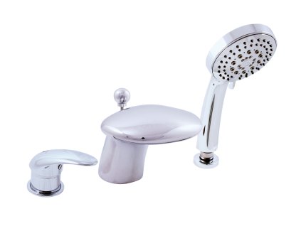 DUNAJ - Vanová baterie 3-otvorová, vodopád, Chrom D471.0S, RAV Slezák