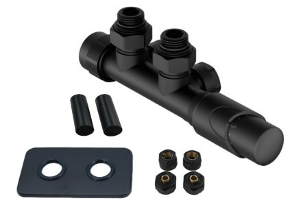 HOPA HYBRID-SADA, universální středový ventil s mosaznou rozetou Barva - Černá RDHYBRIDSADAMRB