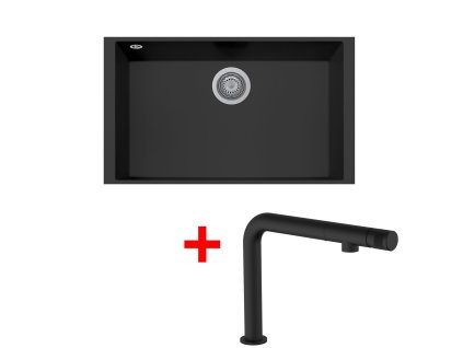 Sinks CUBE 690U Nanoblack + COMFORTA Nanoblack G267N6