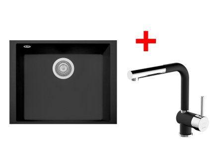 Sinks CUBE 490U Nanoblack + MIX 3 P Nanoblack G261N6