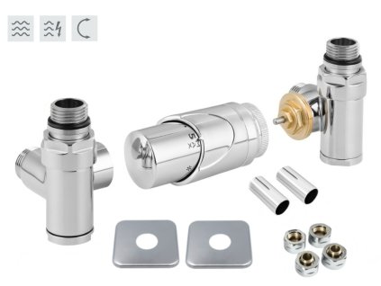 HOPA INTEGRATO-SADA, universální rohový ventil s mosaznou rozetou Barva - Chrom RDINTEGSADARMC