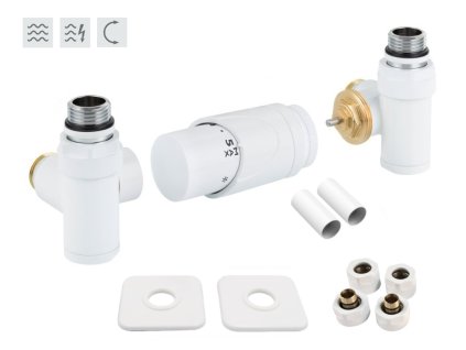 HOPA INTEGRATO-SADA, universální rohový ventil s mosaznou rozetou Barva - Bílá RDINTEGSADARMW