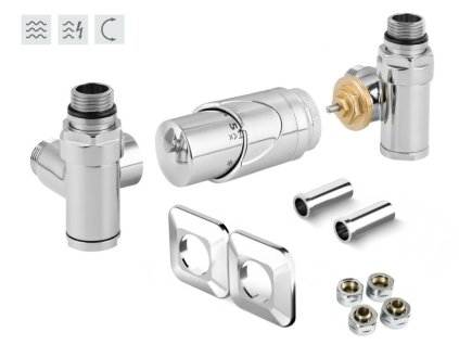 HOPA INTEGRATO-SADA, universální rohový ventil s plastovou rozetou Barva - Chrom RDINTEGSADARPC