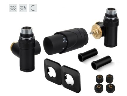 HOPA INTEGRATO-SADA, universální rohový ventil s plastovou rozetou Barva - Černá RDINTEGSADARPB