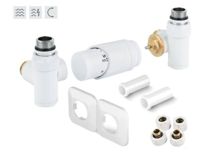 HOPA INTEGRATO-SADA, universální rohový ventil s plastovou rozetou Barva - Bílá RDINTEGSADARPW