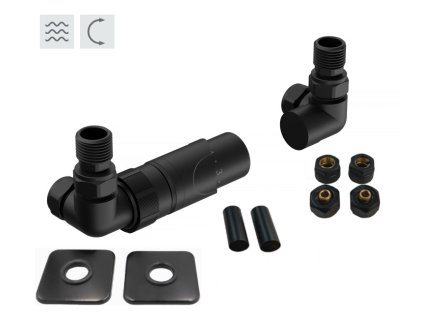 HOPA PRIME-SADA, universální rohový ventil s mosaznou rozetou Barva - Černá RDPRIMESADAMRB