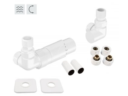 HOPA PRIME-SADA, universální rohový ventil s mosaznou rozetou Barva - Bílá RDPRIMESADAMRW