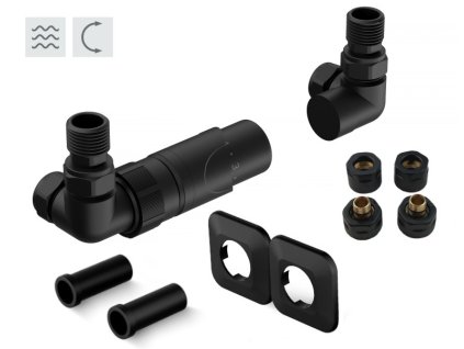 HOPA PRIME-SADA, universální rohový ventil s plastovou rozetou Barva - Černá RDPRIMESADAPRB