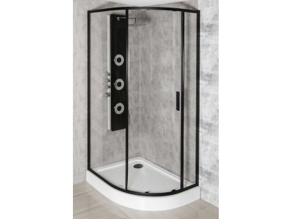 Kerra Solid 100x80 sprchový kout s vaničkou, black Orientace: Levá, 32963_LEV