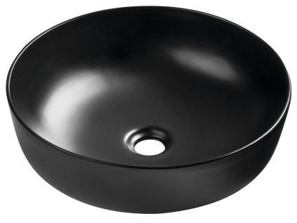 Sapho RONDEA keramické umyvadlo na desku Ø 41cm, černá mat AR445B