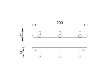 Nimco Černý trojháček s jednoduchými háčky BRC 11103-90
