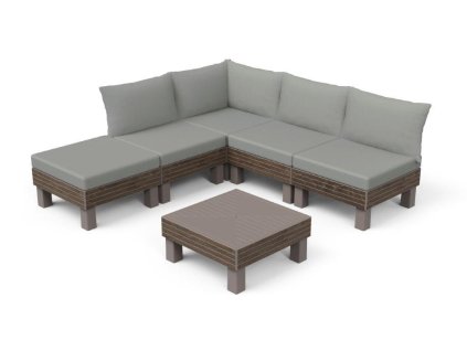 Zahradní nábytek Keter Elements 5místný modulární set walnut, 612094