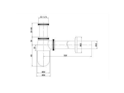 Koer Umyvadlový sifon Siphon-01 00-00000314